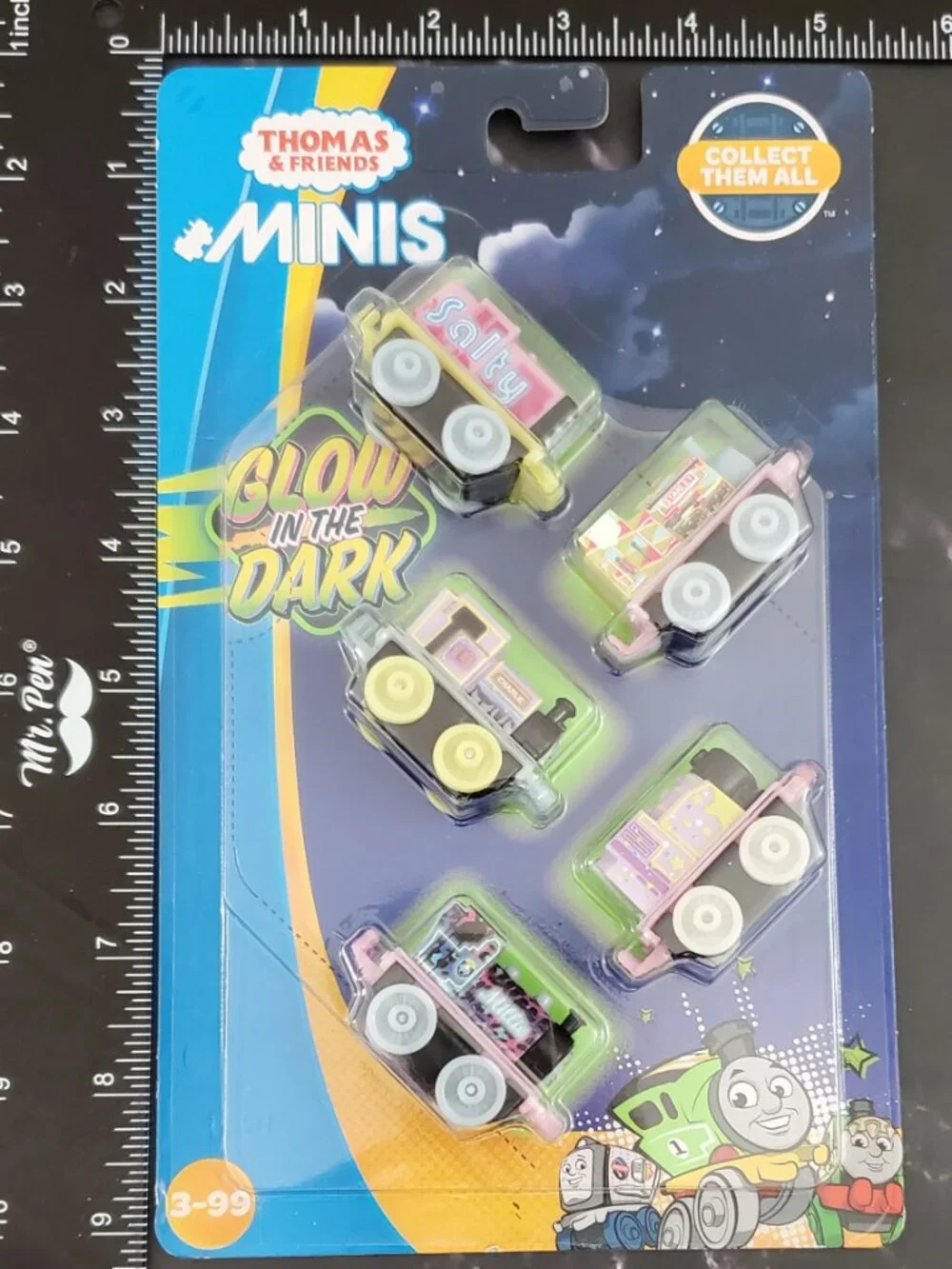 Thomas and Friends Minis Glow in the Dark Trains Salty, Charlie, Stanley New